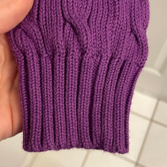 Ralph Lauren Purple Cable Knit V-Neck Cotton Sweater - Picture 4 of 16